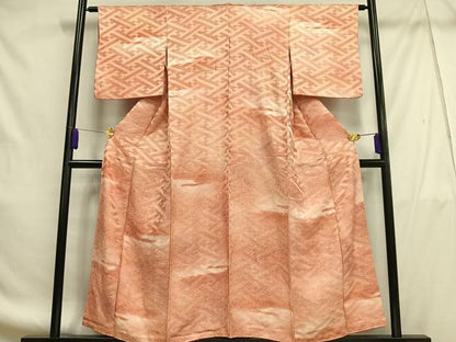平和屋着物■上質な小紋 紗綾型文 暈し染め 正絹 逸品 AABF8654oa