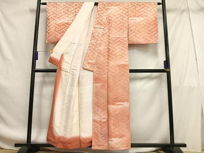 平和屋着物■上質な小紋 紗綾型文 暈し染め 正絹 逸品 AABF8654oa