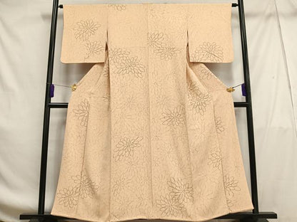 平和屋着物■上質な小紋 手描き 花づくし 正絹 逸品 AABF8657oa