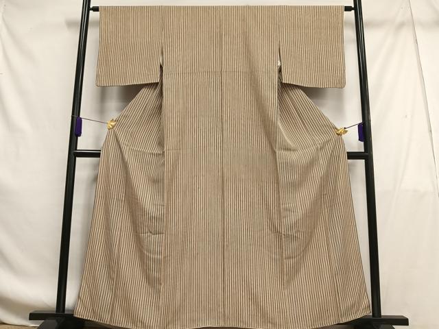 平和屋着物■上質な小紋　縞　正絹　逸品　AABF8662oa