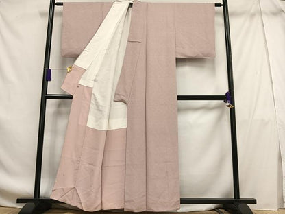 平和屋着物■上質な色無地　壺垂れ地紋　薄柿色　阪急百貨店扱い　正絹　逸品　AABF8683oa