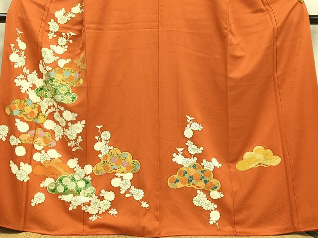 平和屋着物■訪問着　駒刺繍　花松文　金彩　正絹　逸品　AABF8684oa
