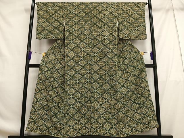 平和屋着物■上質な小紋　飾花菱文　正絹　逸品　AABF8688oa