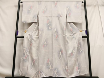 平和屋着物■上質な小紋　枝花文　暈し染め　正絹　逸品　AABF8689oa