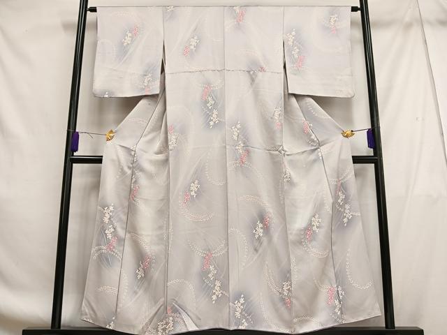 平和屋着物■上質な小紋　枝花文　暈し染め　正絹　逸品　AABF8689oa