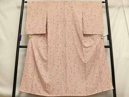 平和屋着物■上質な小紋　枝花文　正絹　逸品　AABF8691oa