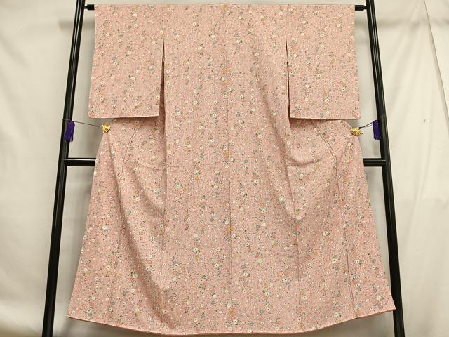 平和屋着物■上質な小紋　枝花文　正絹　逸品　AABF8691oa