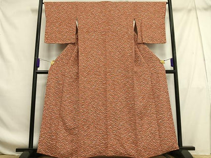 平和屋着物■上質な小紋　雪芝文　鬼しぼ縮緬　正絹　逸品　AABF8696oa