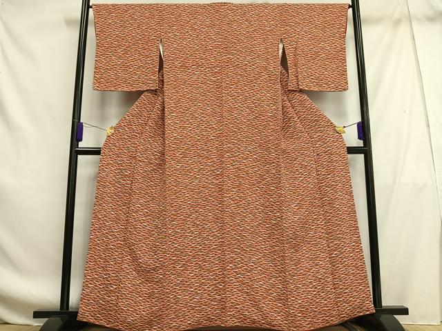 平和屋着物■上質な小紋　雪芝文　鬼しぼ縮緬　正絹　逸品　AABF8696oa