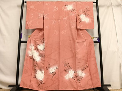 平和屋着物■訪問着　手描き　枝花文　暈し染め　金彩　正絹　逸品　AABF8706oa