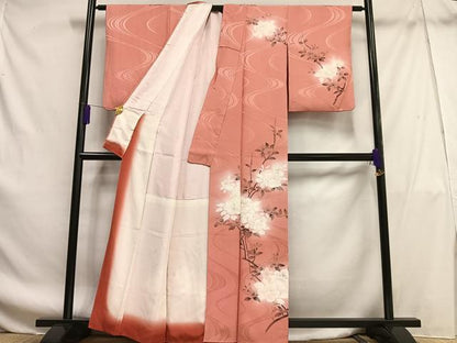 平和屋着物■訪問着　手描き　枝花文　暈し染め　金彩　正絹　逸品　AABF8706oa