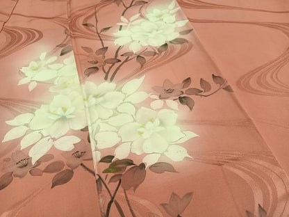 平和屋着物■訪問着　手描き　枝花文　暈し染め　金彩　正絹　逸品　AABF8706oa