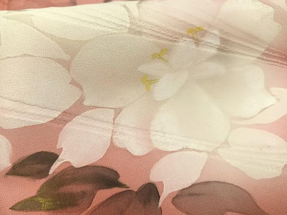 平和屋着物■訪問着　手描き　枝花文　暈し染め　金彩　正絹　逸品　AABF8706oa