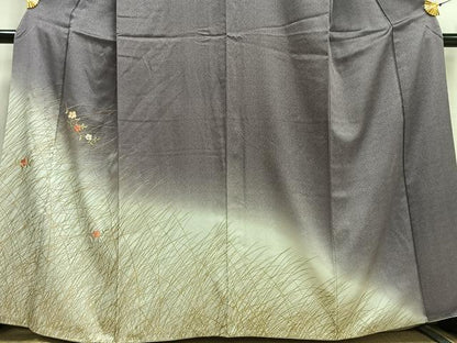 平和屋着物■訪問着　刺繍　枝花文　暈し染め　金糸　金彩　正絹　逸品　AABF8708oa