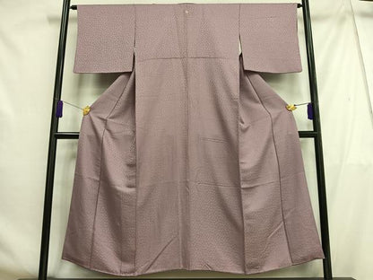 平和屋着物■上質な色無地　紋意匠　梅鼠色　正絹　逸品　AABF8720oa