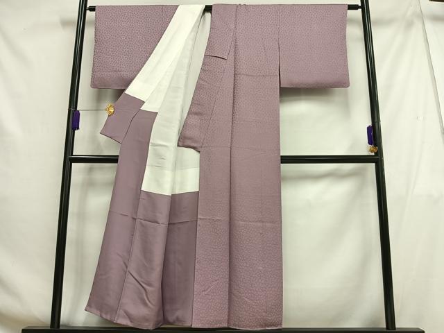 平和屋着物■上質な色無地　紋意匠　梅鼠色　正絹　逸品　AABF8720oa