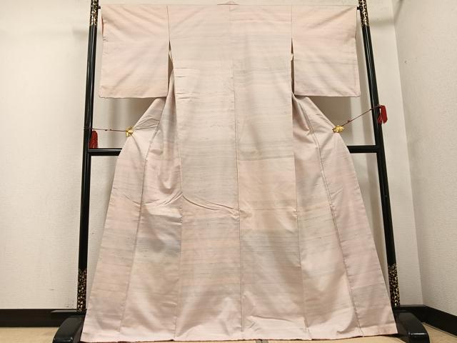 平和屋着物●紅花紬　米沢　霞文　正絹　逸品　AABF8723ph