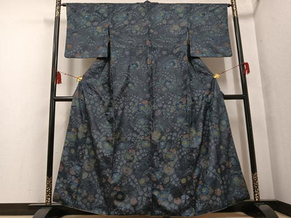 平和屋着物●上質な小紋 中国三大刺繍 汕頭刺繍 スワトウ刺繍 総刺繍 辻が花 正絹 逸品 AABF8724ph