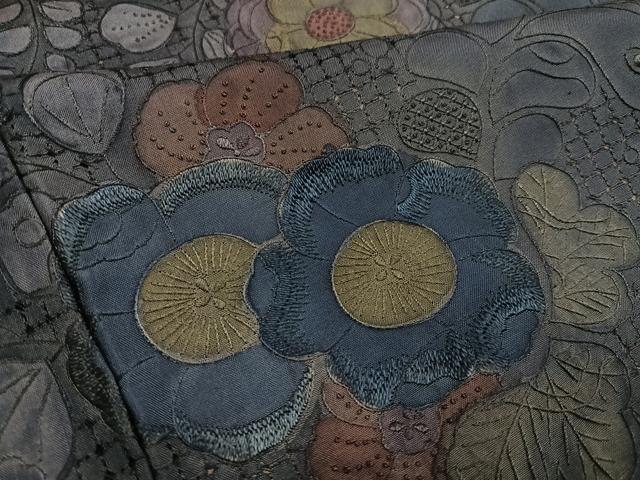 平和屋着物●上質な小紋 中国三大刺繍 汕頭刺繍 スワトウ刺繍 総刺繍 辻が花 正絹 逸品 AABF8724ph