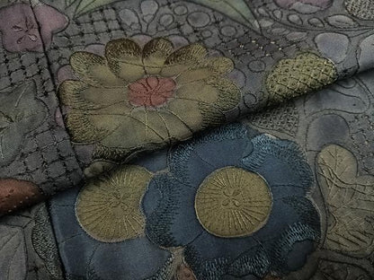 平和屋着物●上質な小紋 中国三大刺繍 汕頭刺繍 スワトウ刺繍 総刺繍 辻が花 正絹 逸品 AABF8724ph