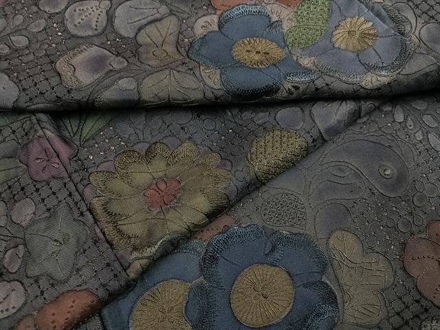 平和屋着物●上質な小紋 中国三大刺繍 汕頭刺繍 スワトウ刺繍 総刺繍 辻が花 正絹 逸品 AABF8724ph