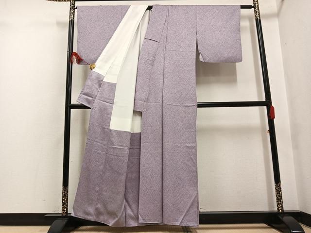 平和屋着物●上質な小紋　霞文　正絹　逸品　AABF8729ph