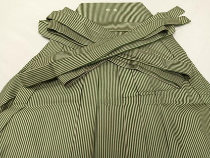平和屋着物●男性　馬乗り袴　縞　正絹　逸品　AABF8730ph