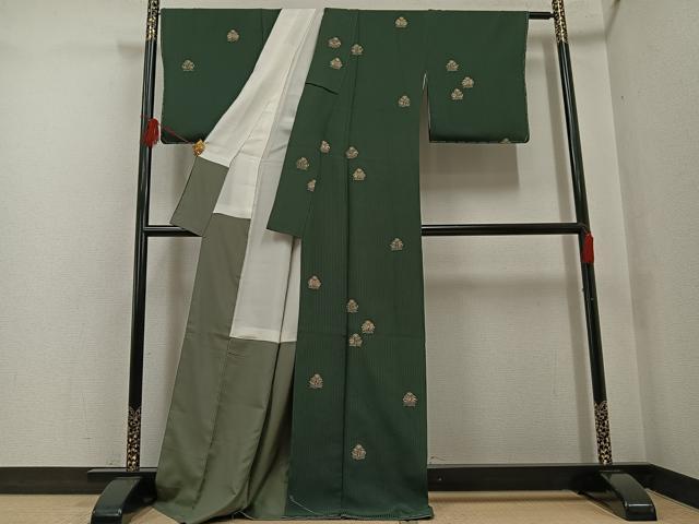 平和屋着物●訪問着　印伝　草花文　正絹　逸品　未使用　AABF8731ph
