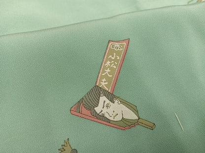平和屋着物●長襦袢　無双仕立て　玩具文　正絹　逸品　AABF8735ph