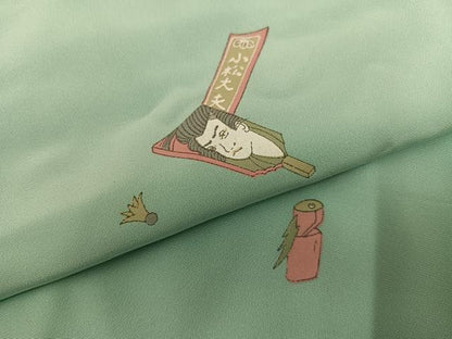 平和屋着物●長襦袢　無双仕立て　玩具文　正絹　逸品　AABF8735ph