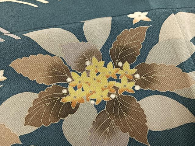 平和屋着物●本加賀友禅作家　小田美知代　訪問着　草花立波文　正絹　逸品　AABF8738ph