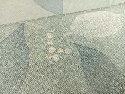 平和屋着物●染色作家　草野一騎　小紋　草花文　金彩　正絹　逸品　AABF8739ph