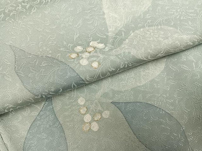 平和屋着物●染色作家　草野一騎　小紋　草花文　金彩　正絹　逸品　AABF8739ph