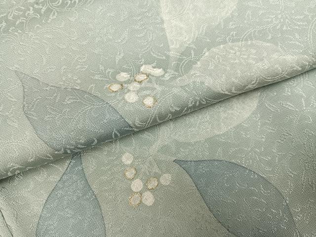 平和屋着物●染色作家　草野一騎　小紋　草花文　金彩　正絹　逸品　AABF8739ph