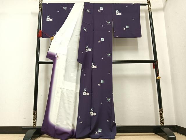 平和屋着物●上質な小紋　草花文　正絹　逸品　AABF8740ph