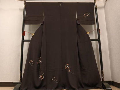 平和屋着物●訪問着　総刺繍　吹き寄せ文　金糸　伊勢丹扱い　正絹　逸品　AABF8743ph