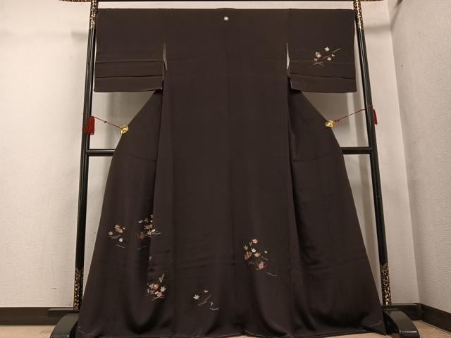 平和屋着物●訪問着　総刺繍　吹き寄せ文　金糸　伊勢丹扱い　正絹　逸品　AABF8743ph