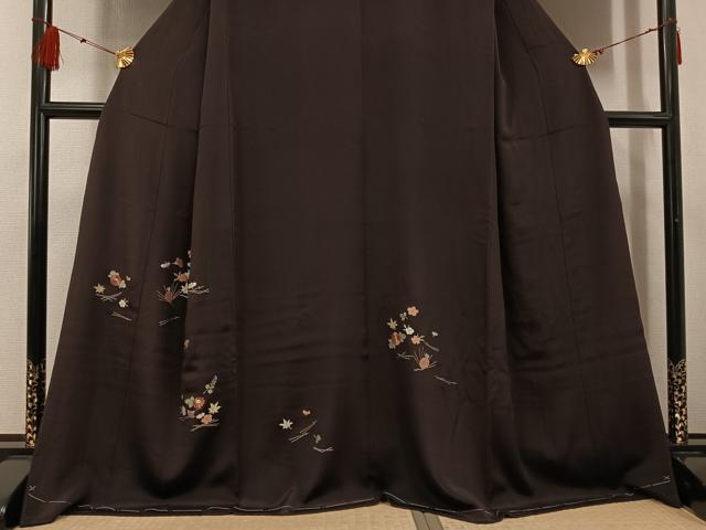 平和屋着物●訪問着　総刺繍　吹き寄せ文　金糸　伊勢丹扱い　正絹　逸品　AABF8743ph