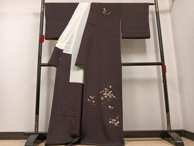 平和屋着物●訪問着　総刺繍　吹き寄せ文　金糸　伊勢丹扱い　正絹　逸品　AABF8743ph
