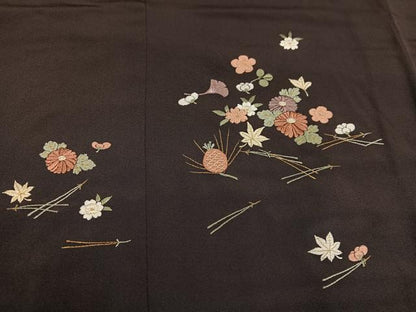 平和屋着物●訪問着　総刺繍　吹き寄せ文　金糸　伊勢丹扱い　正絹　逸品　AABF8743ph