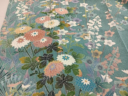 平和屋着物●訪問着　友禅　作家物　鴛鴦枝花文　暈し染め　正絹　逸品　未使用　AABF8745ph