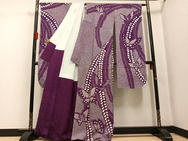平和屋着物●豪華振袖　総絞り　花蝶文　正絹　逸品　未使用　AABF8748ph