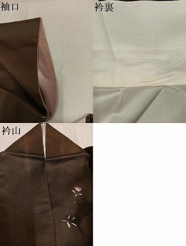 平和屋着物●上質な小紋 お召地 ろうけつ染め うさぎ花文 モール織 暈し染め 正絹 逸品 AABF8751ph