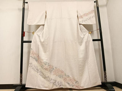 平和屋着物●訪問着 絞り 草花文 正絹 逸品 AABF8756ph