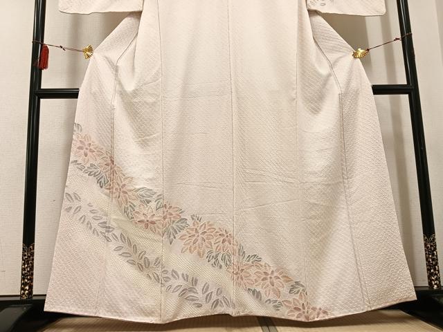 平和屋着物●訪問着 絞り 草花文 正絹 逸品 AABF8756ph