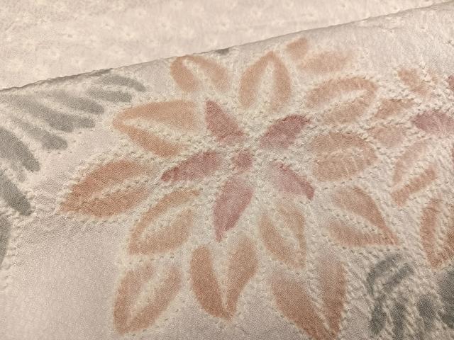 平和屋着物●訪問着 絞り 草花文 正絹 逸品 AABF8756ph
