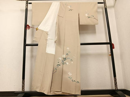 平和屋着物●京加賀友禅　百貫達雄　訪問着　枝花文　正絹　逸品　AABF8760ph