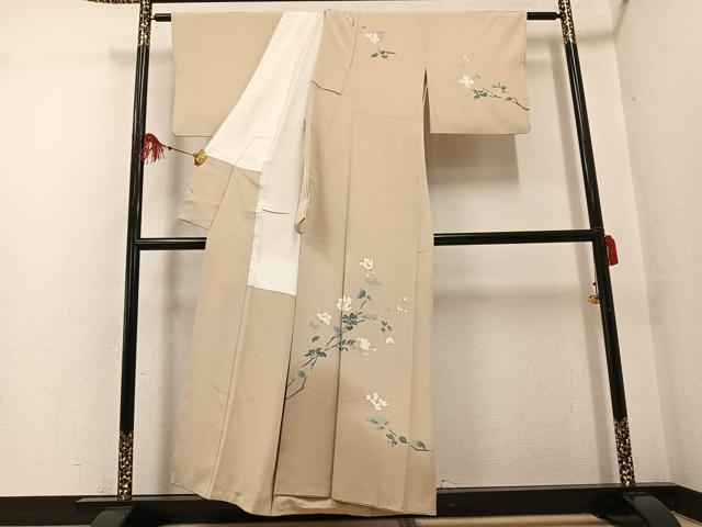 平和屋着物●京加賀友禅　百貫達雄　訪問着　枝花文　正絹　逸品　AABF8760ph