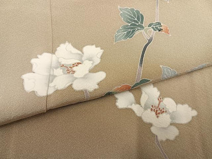 平和屋着物●京加賀友禅　百貫達雄　訪問着　枝花文　正絹　逸品　AABF8760ph