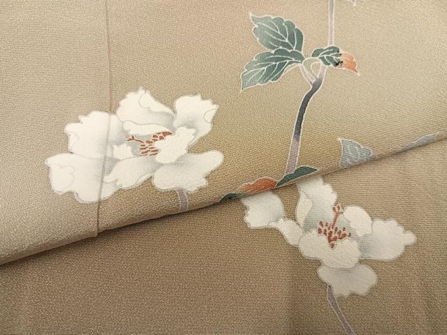 平和屋着物●京加賀友禅　百貫達雄　訪問着　枝花文　正絹　逸品　AABF8760ph
